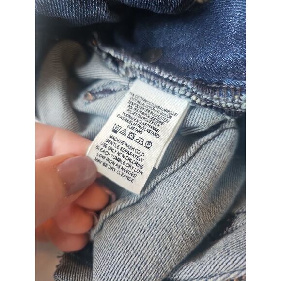 Free People Women's Indigo Blue Mid Rise Skinny Denim Overalls Pants Size 25 - Picture 4 of 6